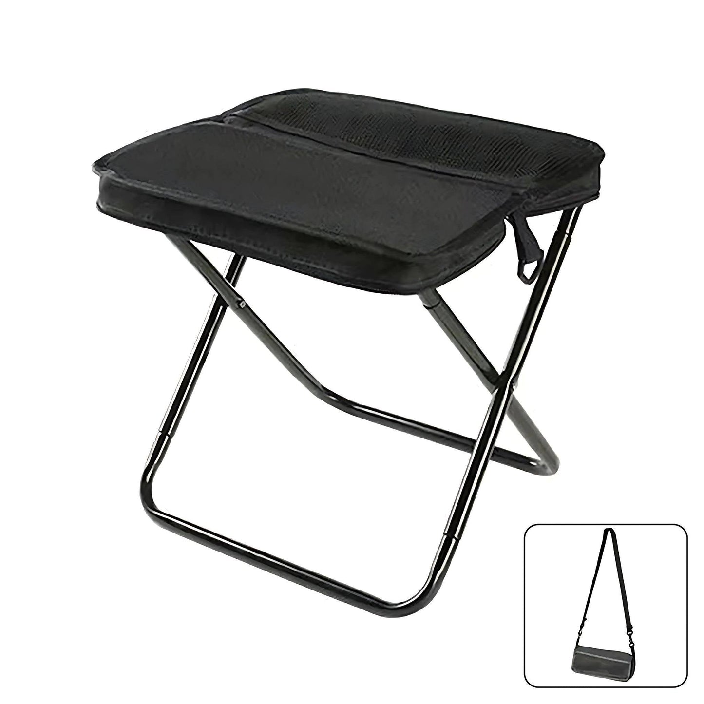 Portable outdoor camping chair with carry bag, 125 characters max.