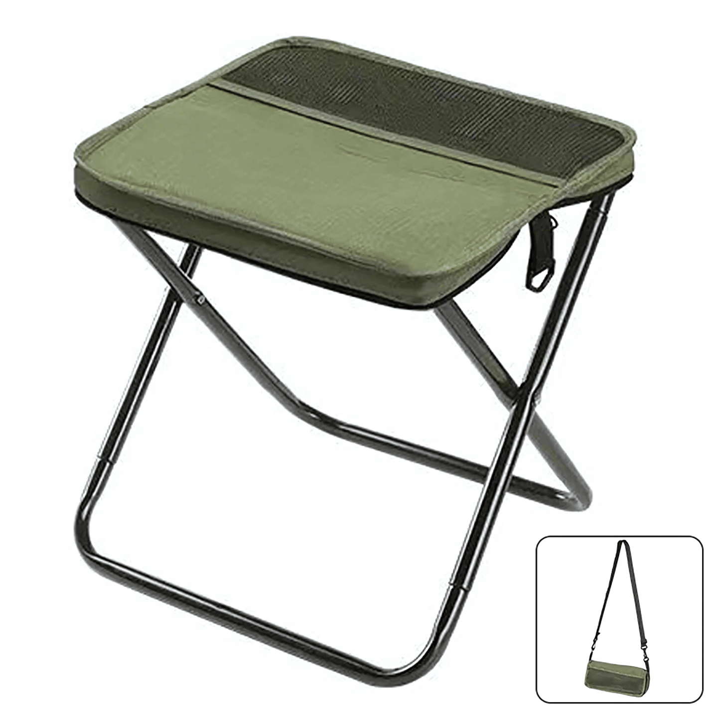 Outdoor lounge chair, highly portable for camping, comes with its own carry bag.