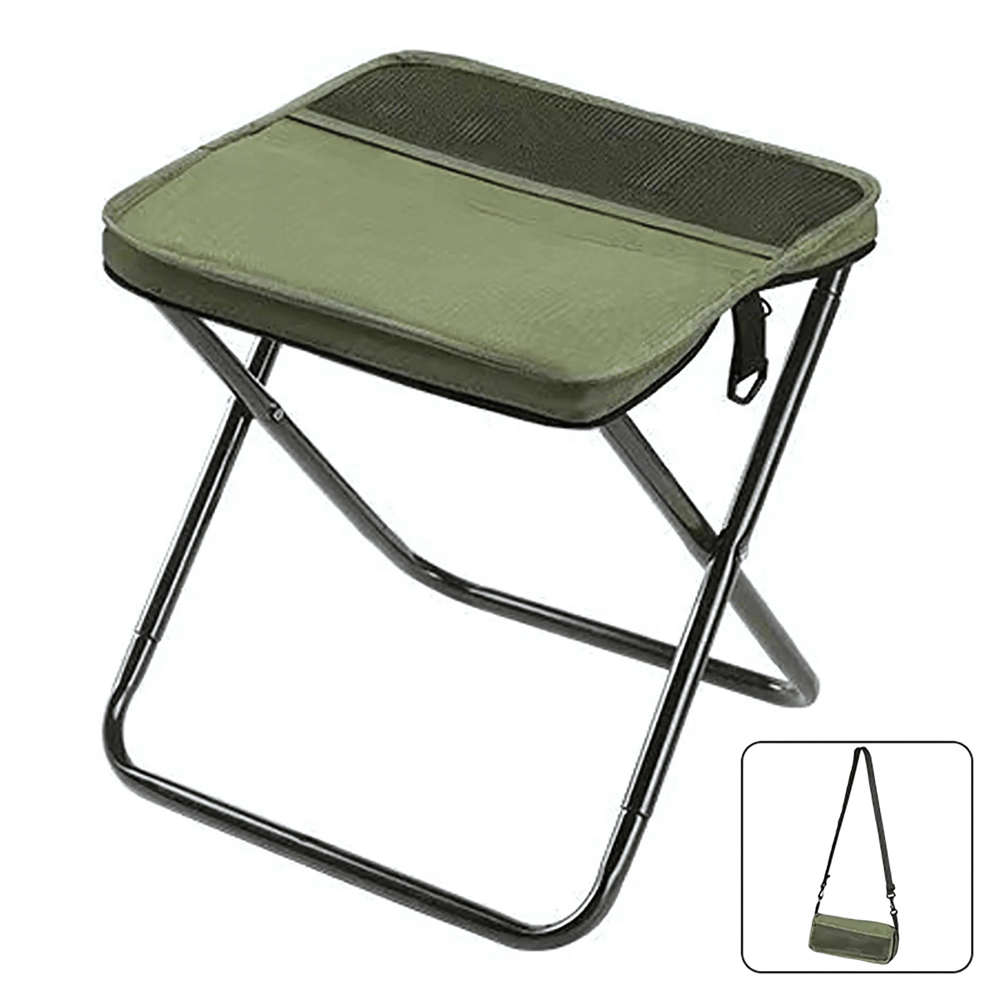 Outdoor lounge chair, highly portable for camping, comes with its own carry bag.