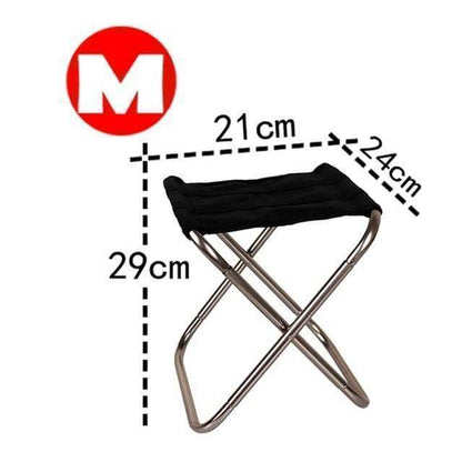 Compact folding camping chair; ideal for outdoor adventures, fishing trips, and beach relaxation