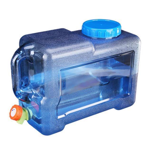 Unisex portable hydration solution: rugged water storage barrel with easy-pour spigot for adventurers