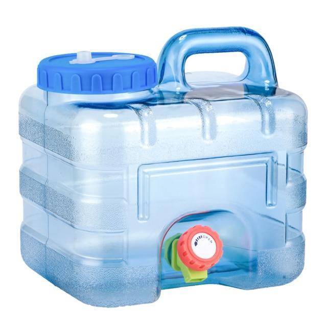 Durable outdoor water container with spigot, essential camping gear for reliable water access