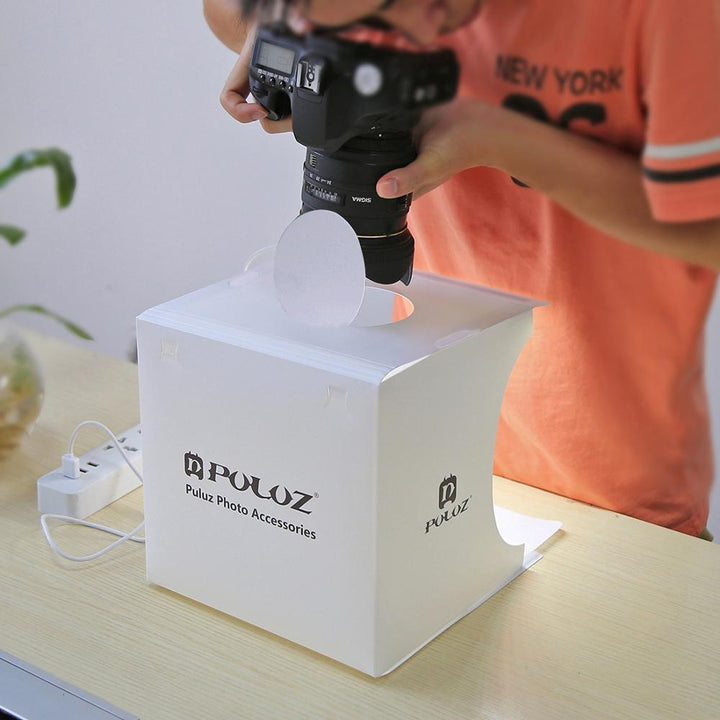 Foldable photography lightbox: a portable mini studio kit for small businesses to take professional product shots.