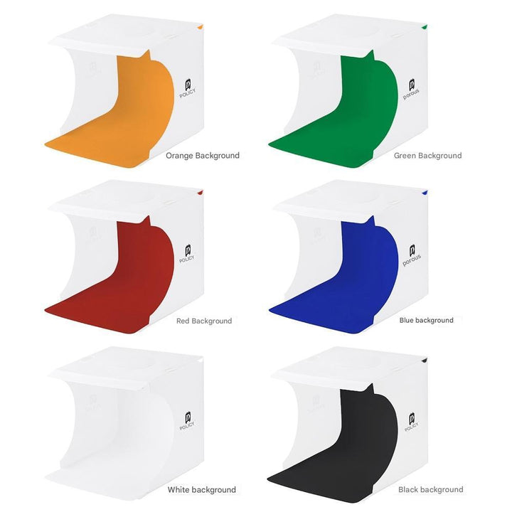 Versatile product photography lightbox kit with integrated LED lighting, ideal for detailed e-commerce visuals.