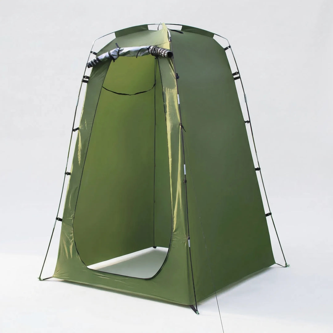 Compact pop-up privacy tent, a portable solution for outdoor showers & changing rooms at the campsite or beach.