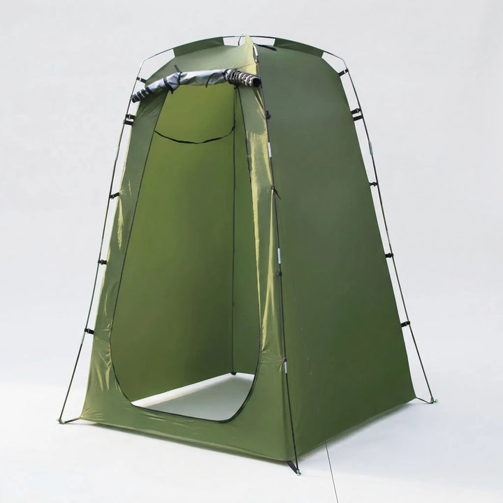 Compact pop-up privacy tent, a portable solution for outdoor showers & changing rooms at the campsite or beach.