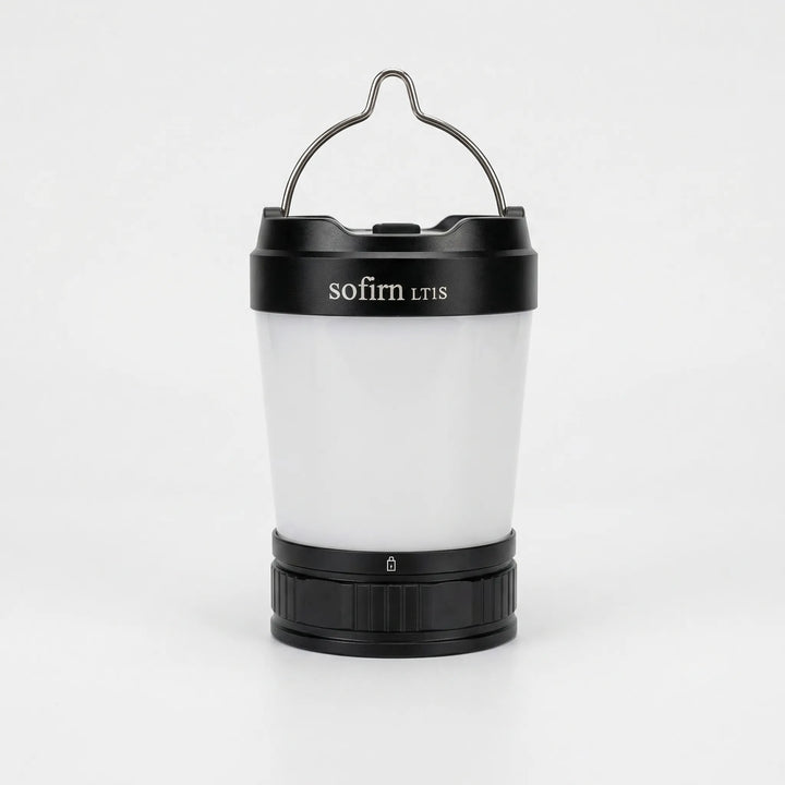 Rechargeable camping lantern & power bank with USB-C, ideal for hiking gear and outdoor emergency lighting.