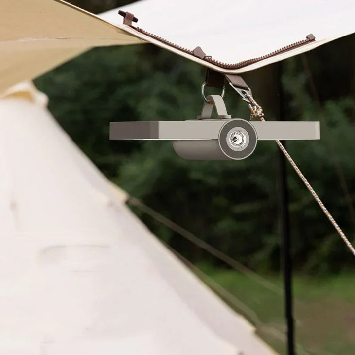 Versatile rechargeable camping lantern, bright LED light for hiking, power outages, and emergencies.
