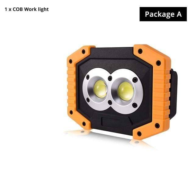 Unisex handheld COB LED flashlight with stand, ideal for outdoor work and repairs