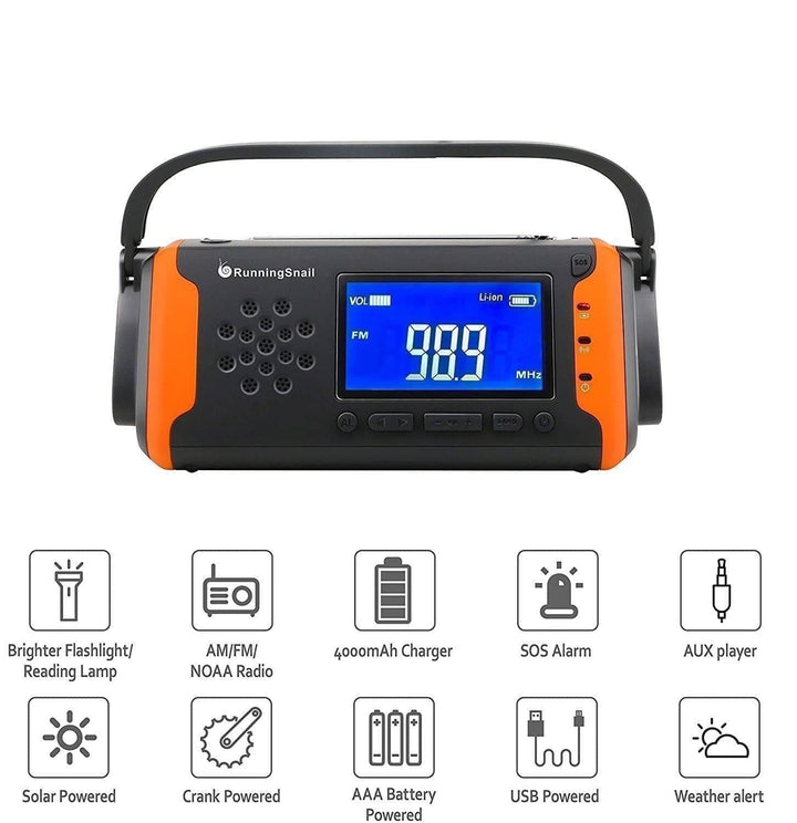 Outdoor essential: portable solar radio with integrated flashlight and smartphone charging