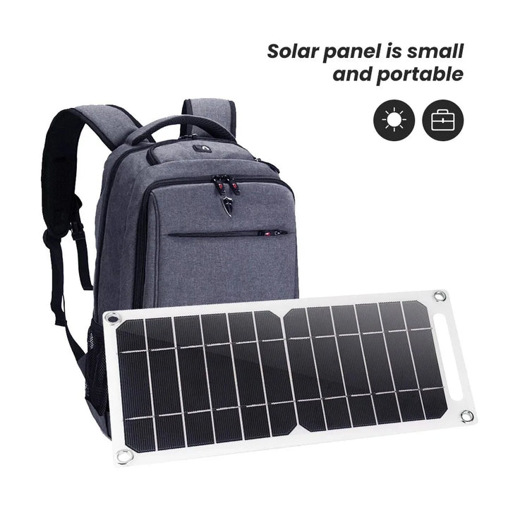 Outdoor portable solar charger, USB output for phones and devices, essential camping gear