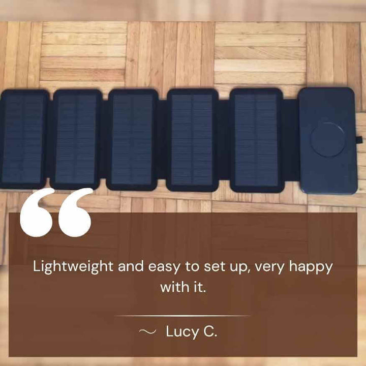 Lightweight solar charger for outdoor use, essential backpacking & travel gear