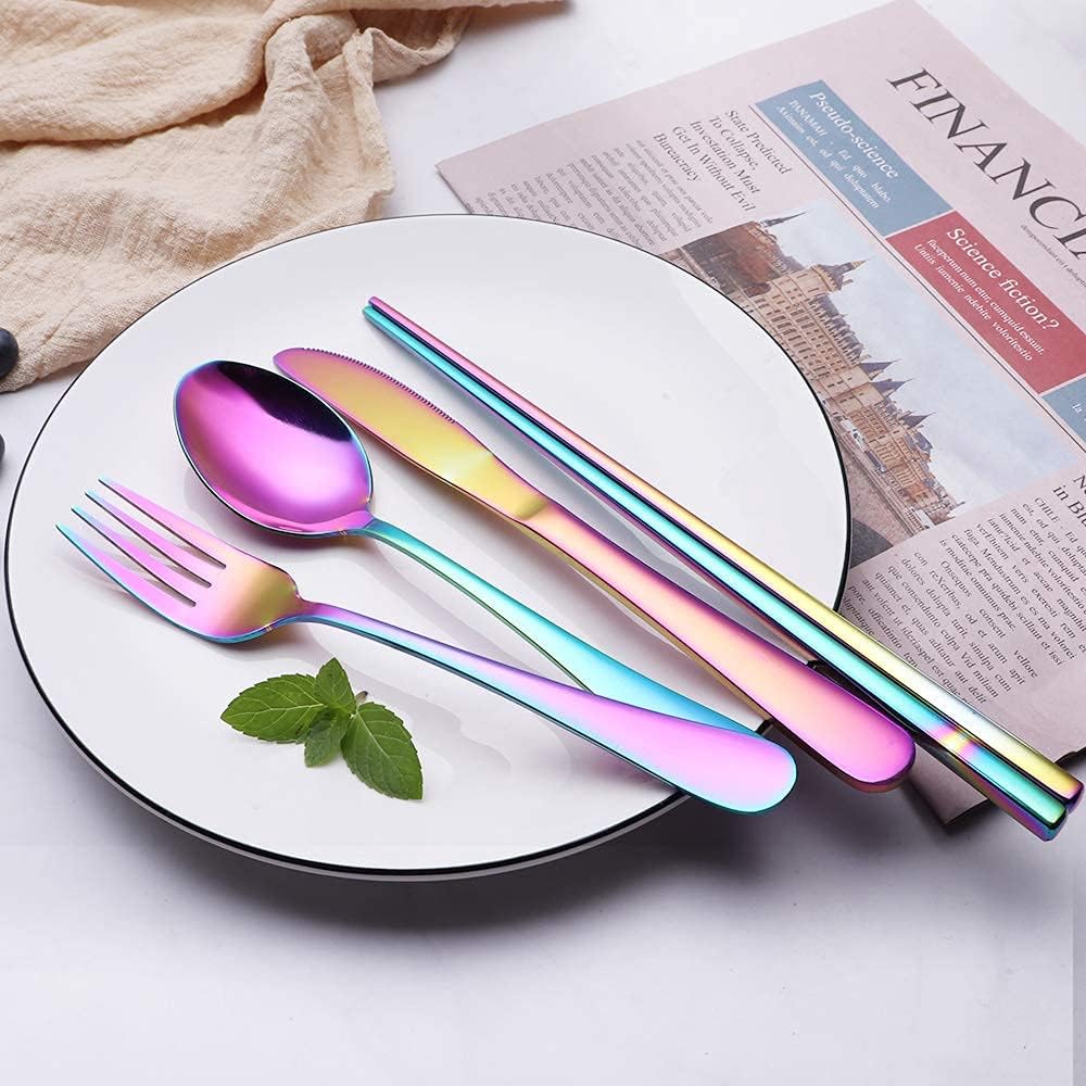 Stainless steel travel flatware for camping, hiking, and sustainable living.
