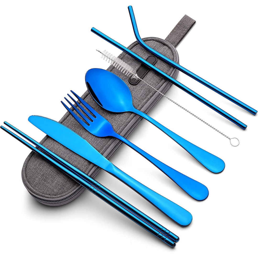 High-quality stainless steel eating utensils for eco-conscious travel and daily meals.