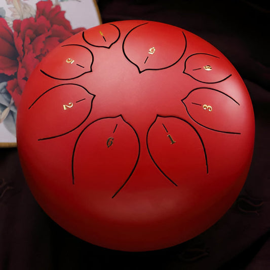 Portable steel tongue drum for meditation, relaxation & sound healing. Perfect musical instrument for stress relief.