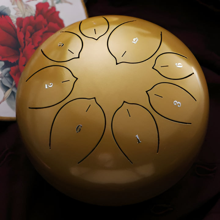 High-quality steel tongue drum for sound healing, meditation, and percussion. Enhances relaxation & focus.