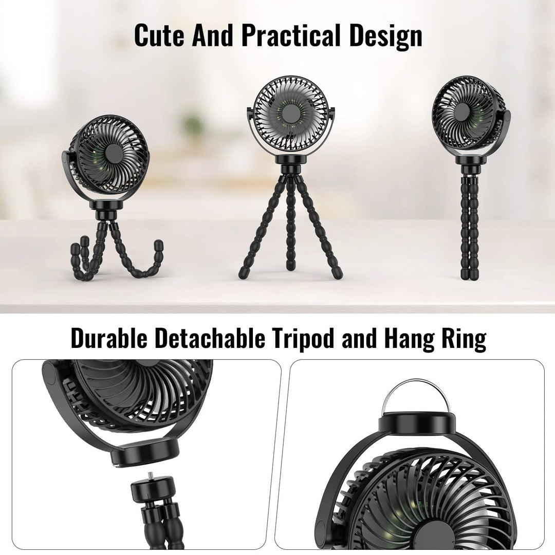 High-capacity 8000mAh battery portable fan ensuring long-lasting personal cooling for travel.