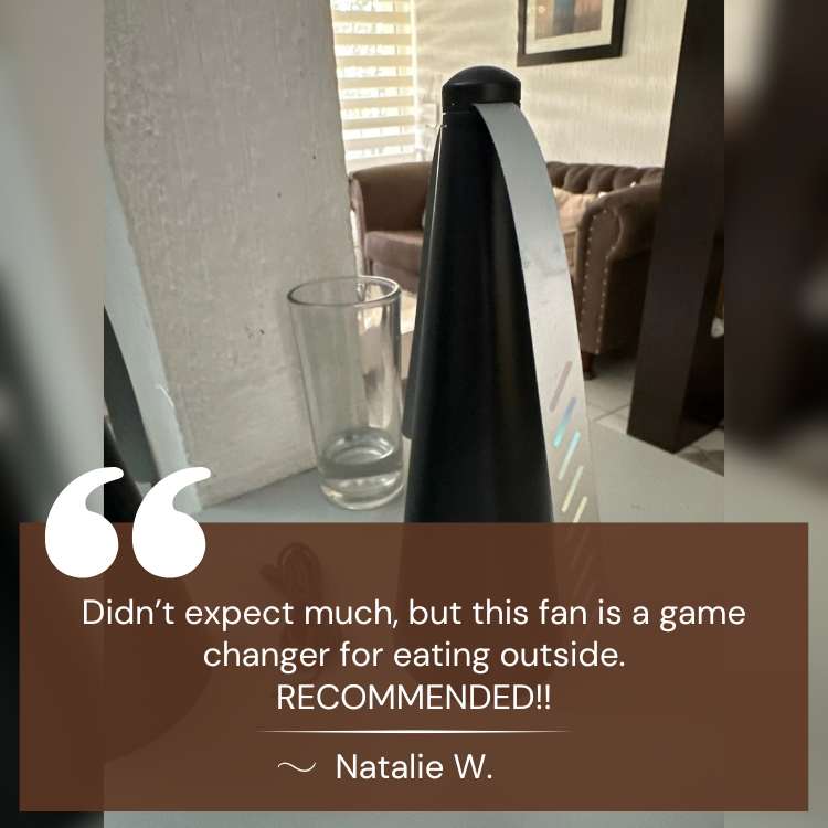 Durable fly repellent fan, a must-have for outdoor dining, picnics, and camping pest control