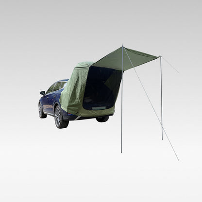 Portable tailgate camping tent for SUVs, providing sheltered outdoor space.