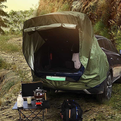 Lightweight portable SUV awning shelter, great for road trips and camping.
