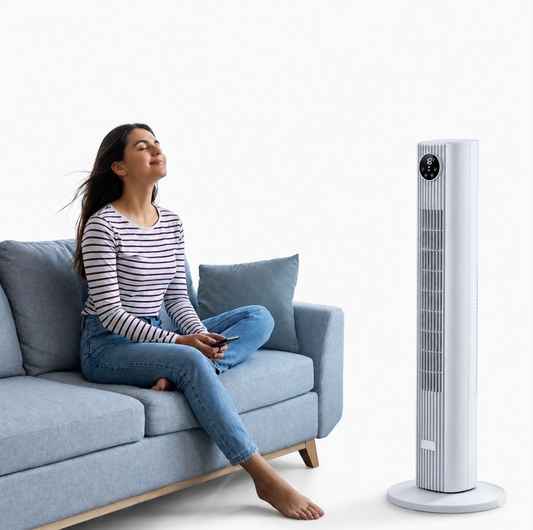 Portable Tower Air Conditioner Cooler, sleek design for effective room cooling & home comfort. Summer essential.
