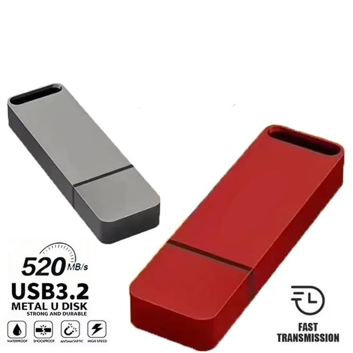 Portable USB 3.2 flash drive, 4TB high-speed digital storage. Waterproof and shockproof for secure data.