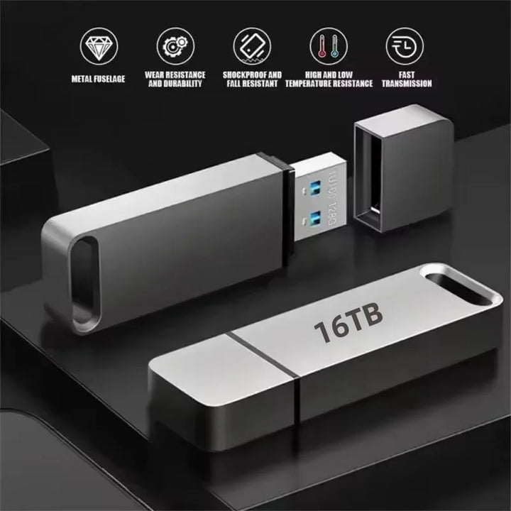 Compact 4TB portable USB 3.2 flash drive with a durable, shockproof casing for secure digital storage.