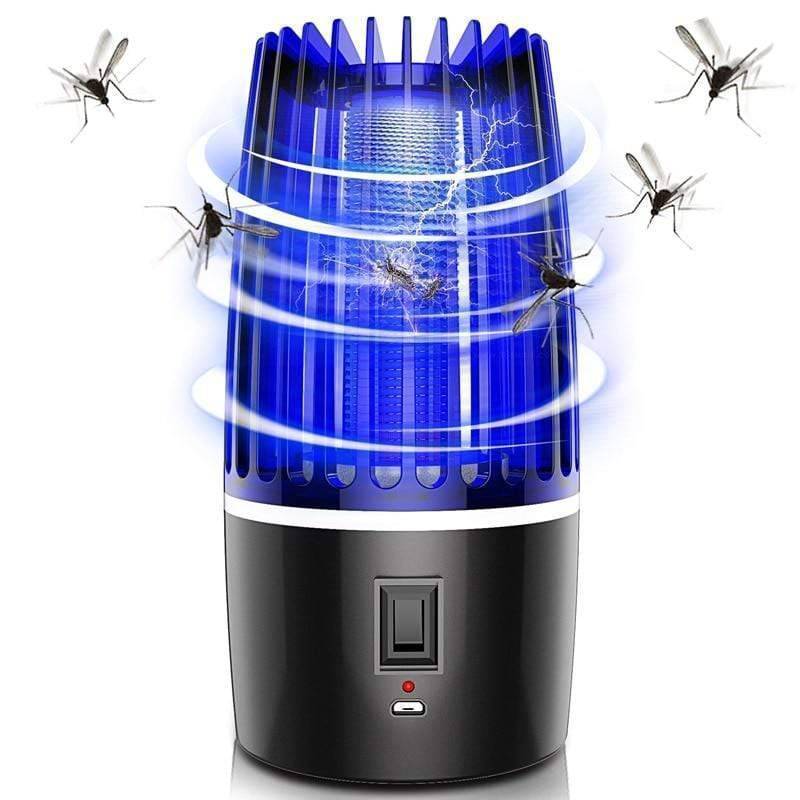 Portable USB rechargeable LED mosquito killer lamp & zapper, ideal for home and camping pest control.