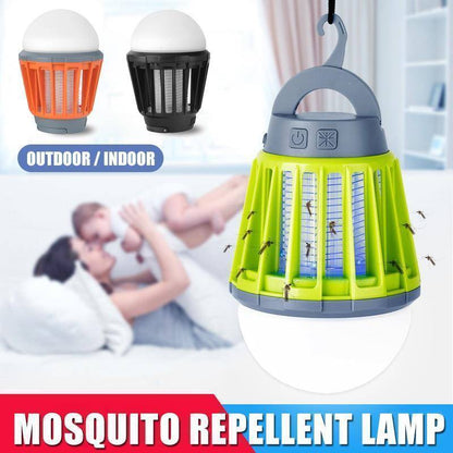 Portable USB rechargeable mosquito killer and LED camping lantern for outdoor use