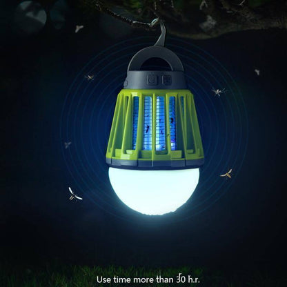 Compact mosquito killer lamp with integrated LED lantern, essential fishing gear