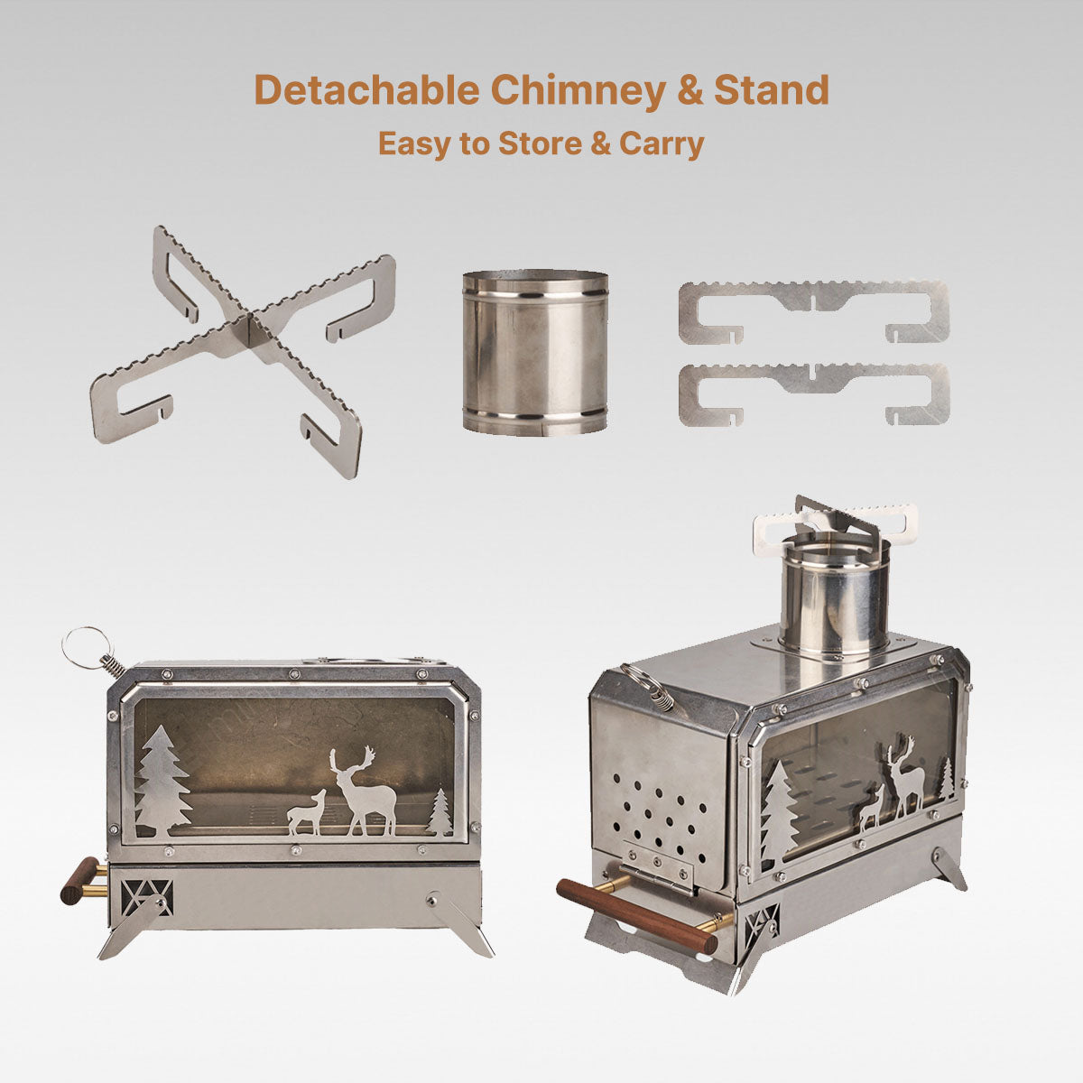 Outdoor cooking wood stove, providing warmth and a cooking surface for survival situations