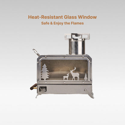 Versatile wood burning camping stove, great for cooking meals during outdoor picnics