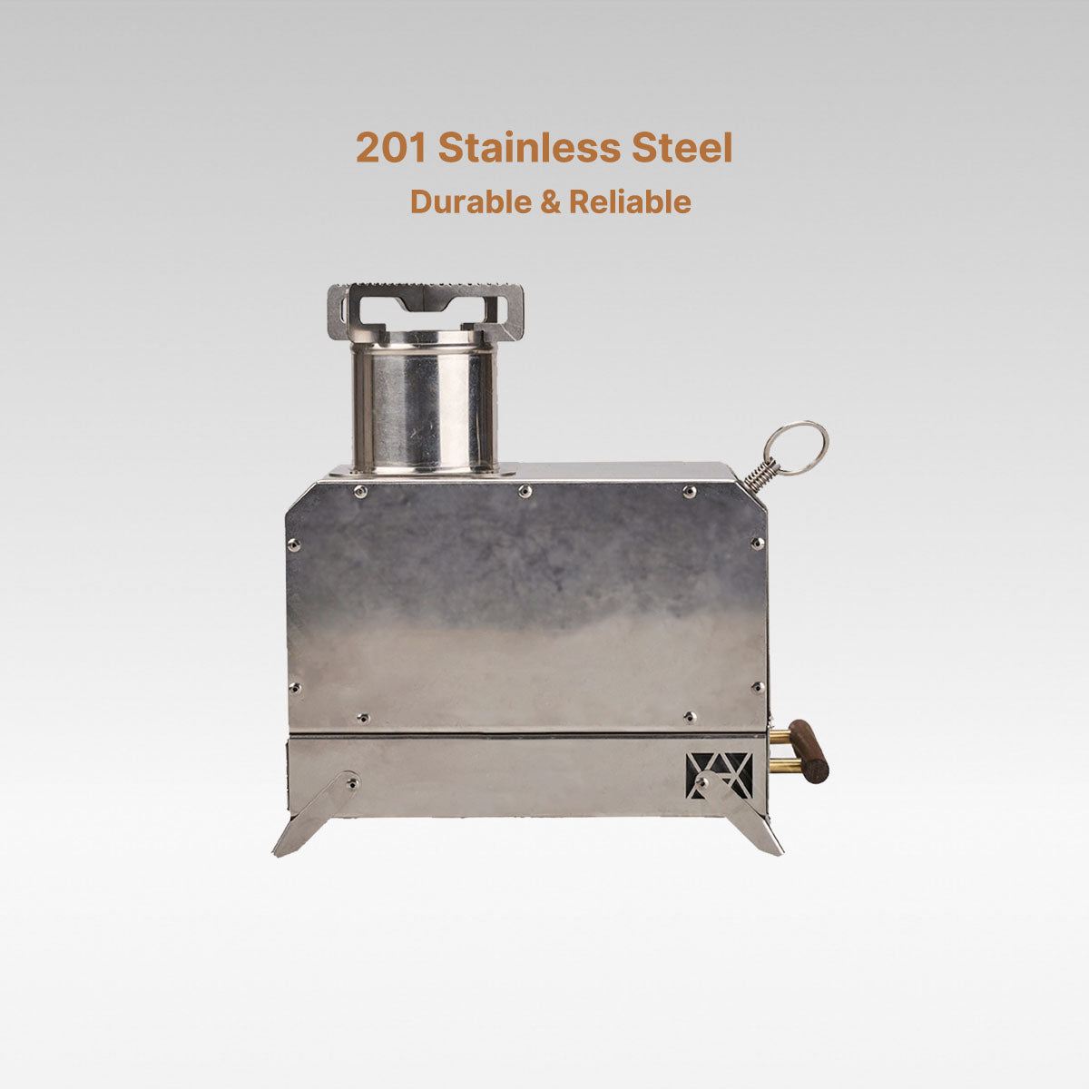 Rugged wood burning outdoor stove, a must-have for winter camping and fishing expeditions