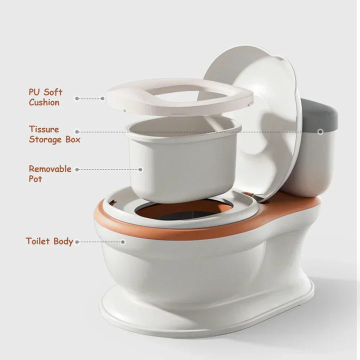 Purple PottyPal playful potty for kids. Ergonomic toddler toilet training seat for comfortable learning.