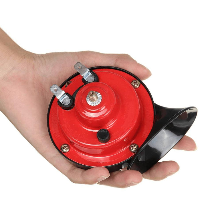 High-performance 300 dB loud vehicle horn. Essential safety upgrade for cars, trucks, and marine craft.