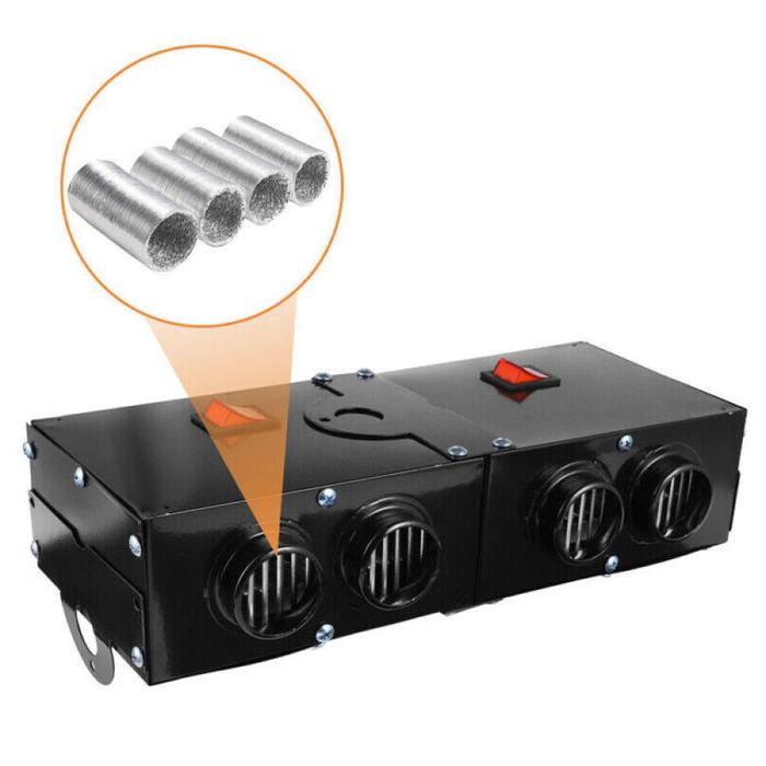 Compact 12V portable car heater providing essential vehicle defrosting and interior comfort.