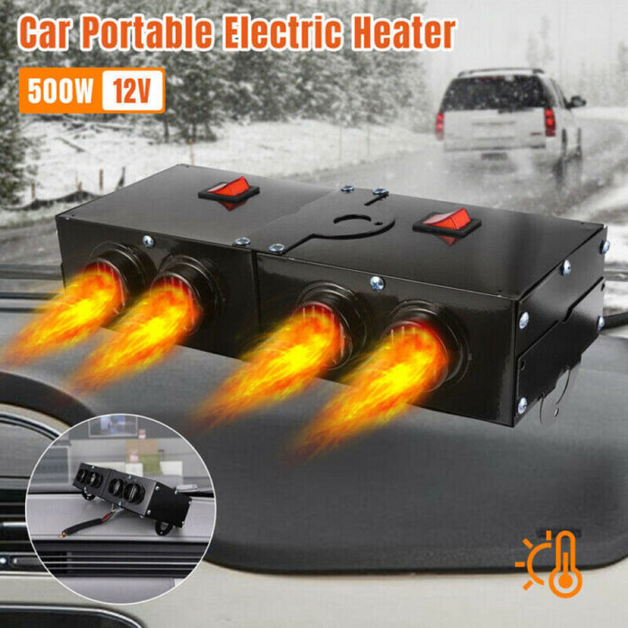 12V portable electric car heater, 500W power for auto heating, defrosting & winter driving.