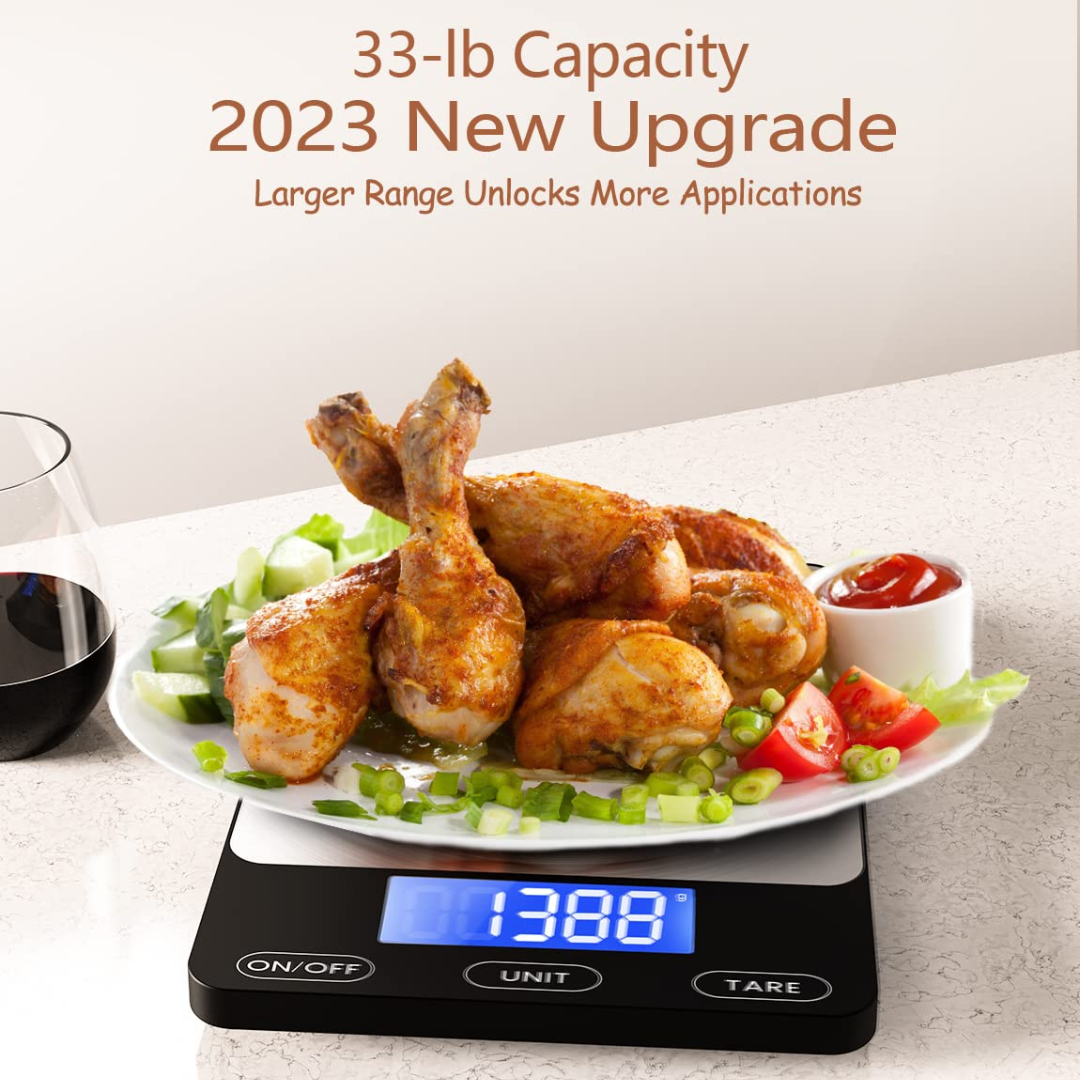 High-precision food scale, ideal for baking, cooking, and healthy meal prep.