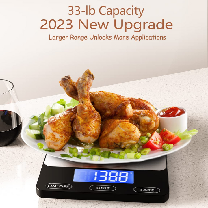 High-precision food scale, ideal for baking, cooking, and healthy meal prep.