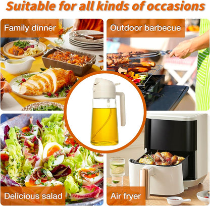 Elegant premium glass olive oil spray dispenser, a durable kitchen accessory for healthy cooking.