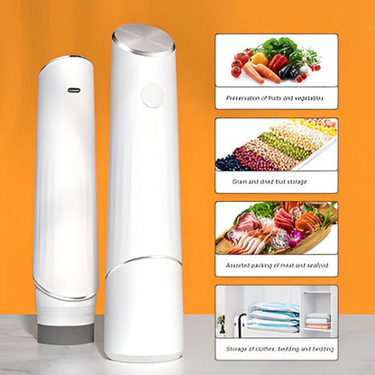 Portable & rechargeable food vacuum sealer for on-the-go food preservation, a must-have kitchen gadget.