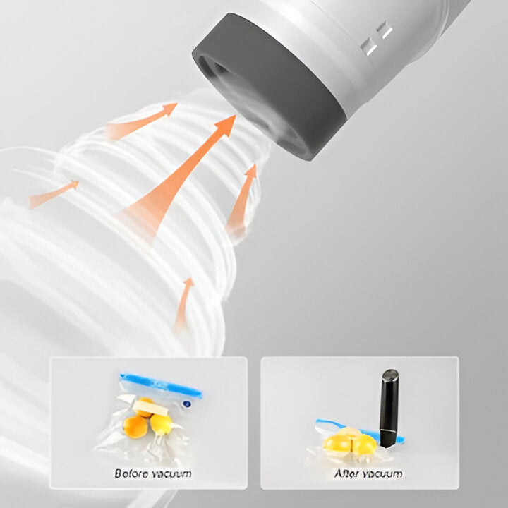 Sleek compact food vacuum sealer on a kitchen counter, ensuring long-lasting freshness and reducing food waste.