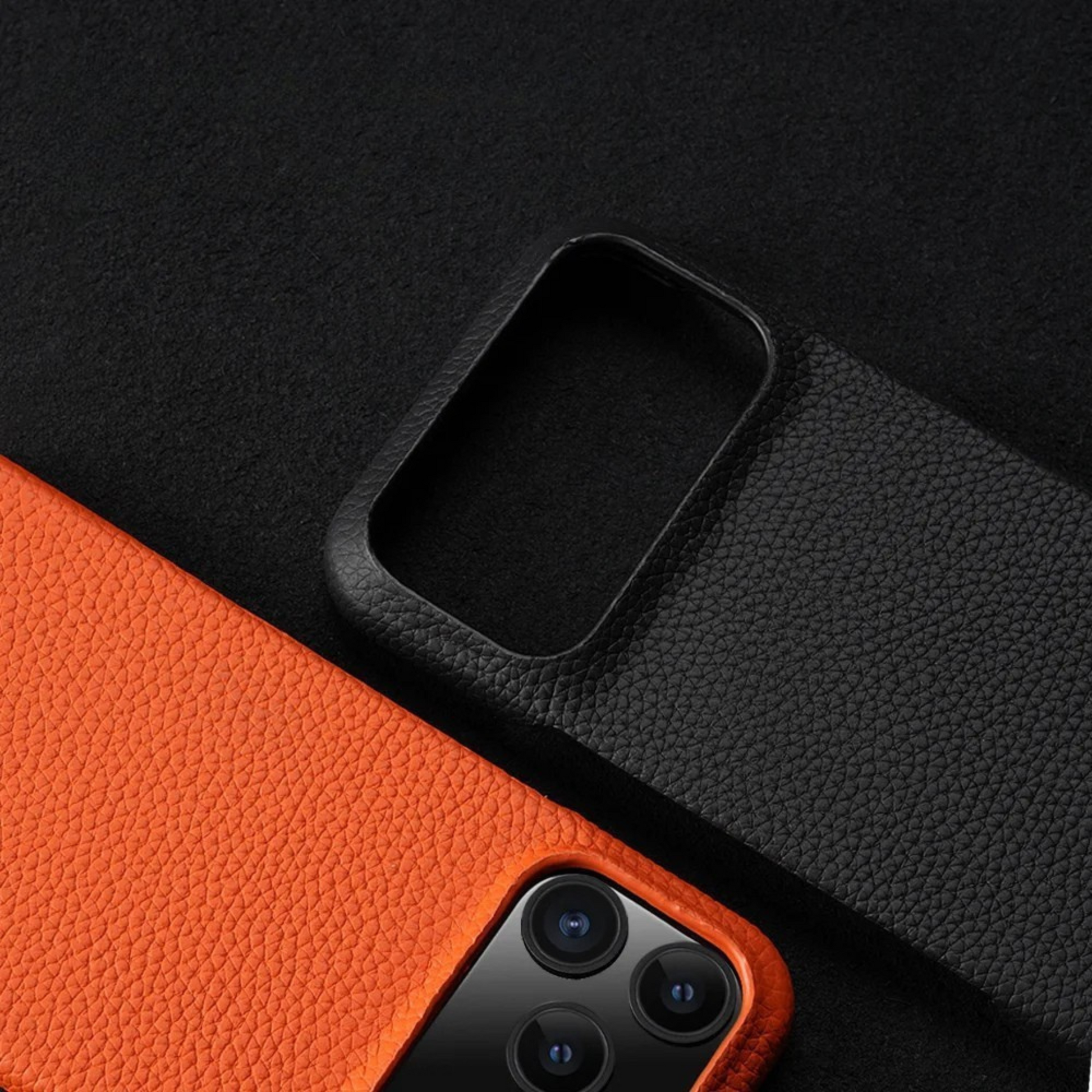 Elegant premium leather iPhone case, providing durable MagSafe compatible phone protection.
