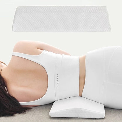 Premium lumbar support pillow for restful sleep, offering ergonomic back pain relief & spine alignment.