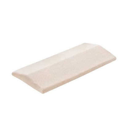 Contoured lumbar support pillow designed for back pain relief, promoting healthy spine alignment while sleeping.