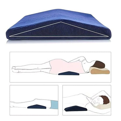Sleeping aid lumbar pillow providing ergonomic back support, designed for pain relief & optimal spine alignment.
