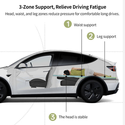 Car bed accessory for Tesla Model Y, memory foam mattress for road trip sleeping & rest