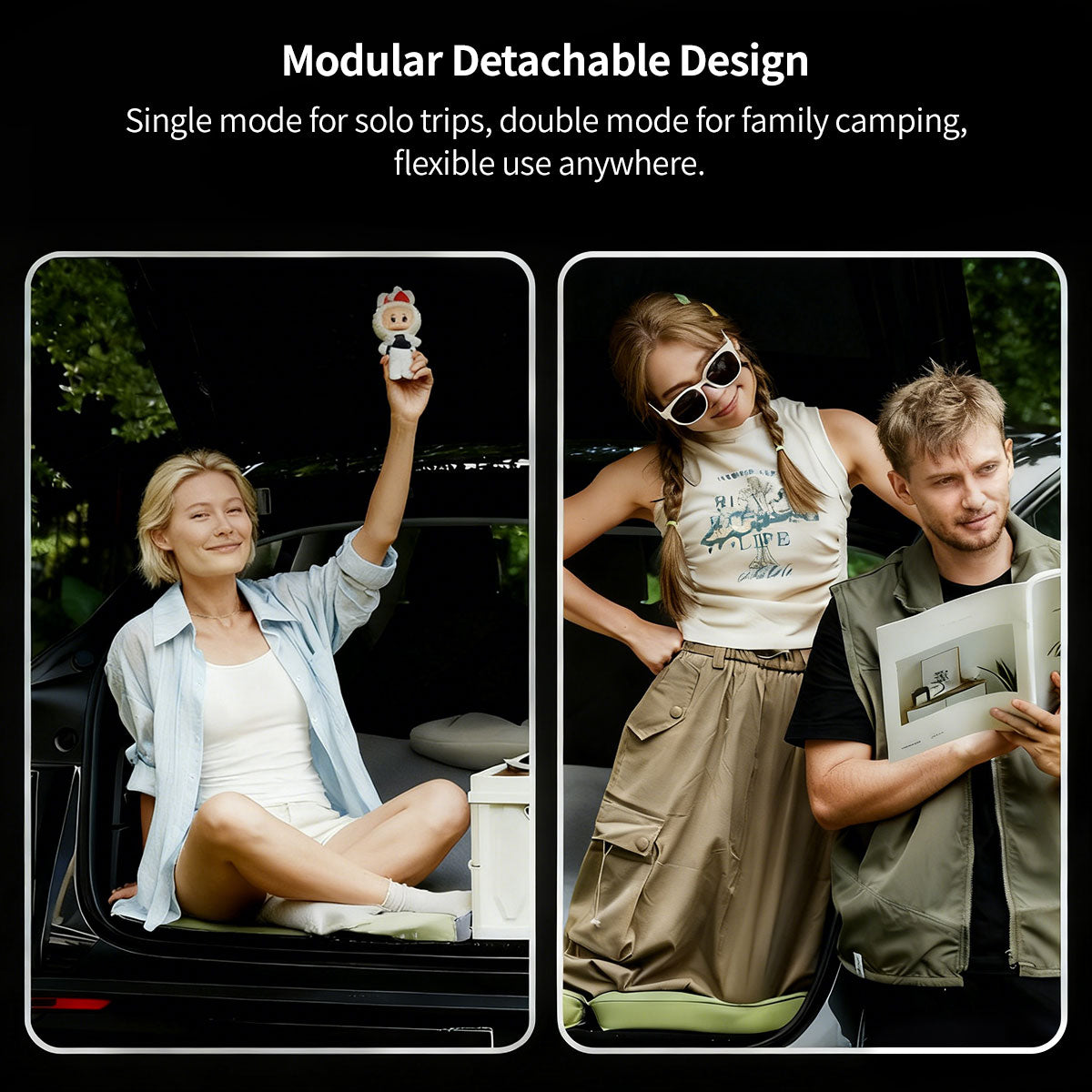Antibacterial car mattress specifically for Tesla Model Y, ensuring hygienic camping & travel