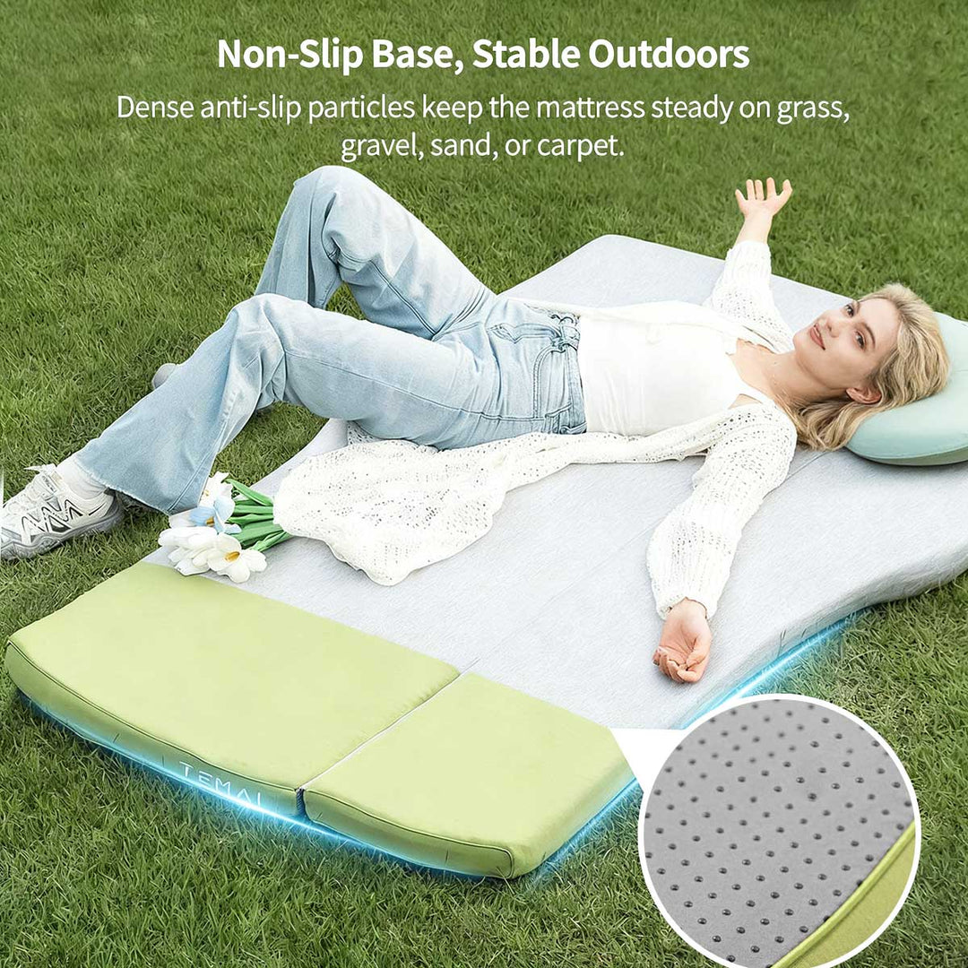 Compact and portable car mattress for Tesla Model Y, making travel beds easy for road trippers