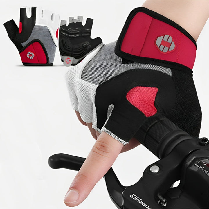 Premium padded cycling gloves for men & women, offering comfort & grip for road & mountain biking.